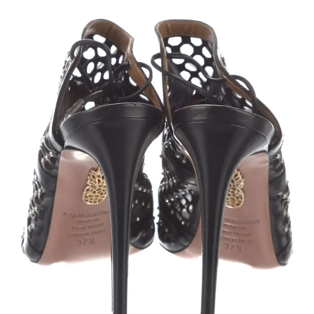 Aquazzura Like New Blondie Studded Leather Heels - Picture 4 of 8